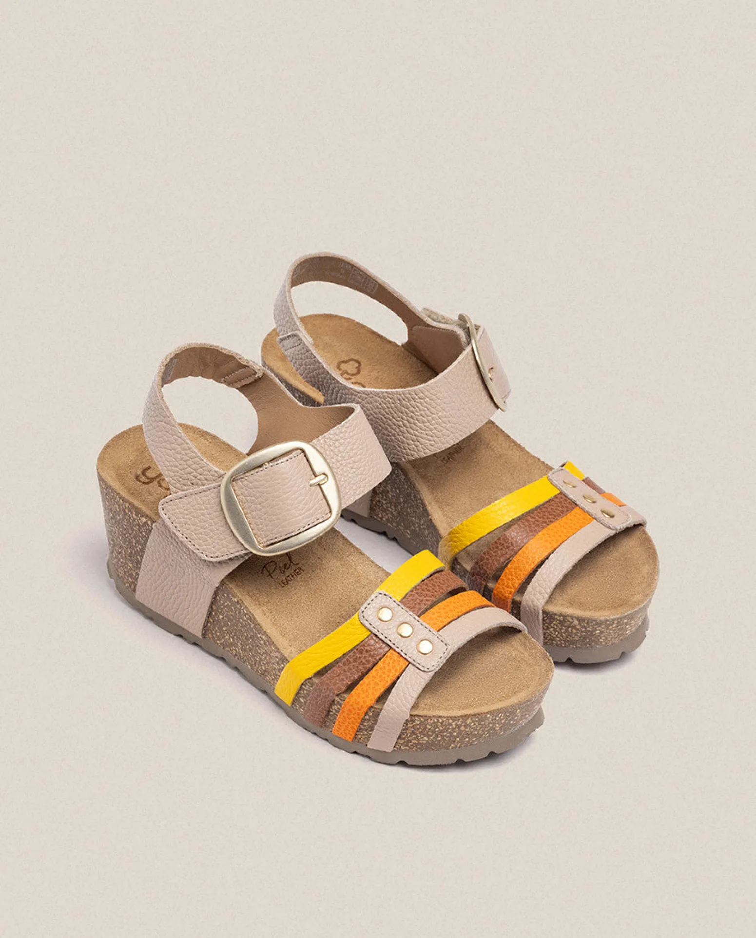 Sandalia Cuña Bari 304 Beige