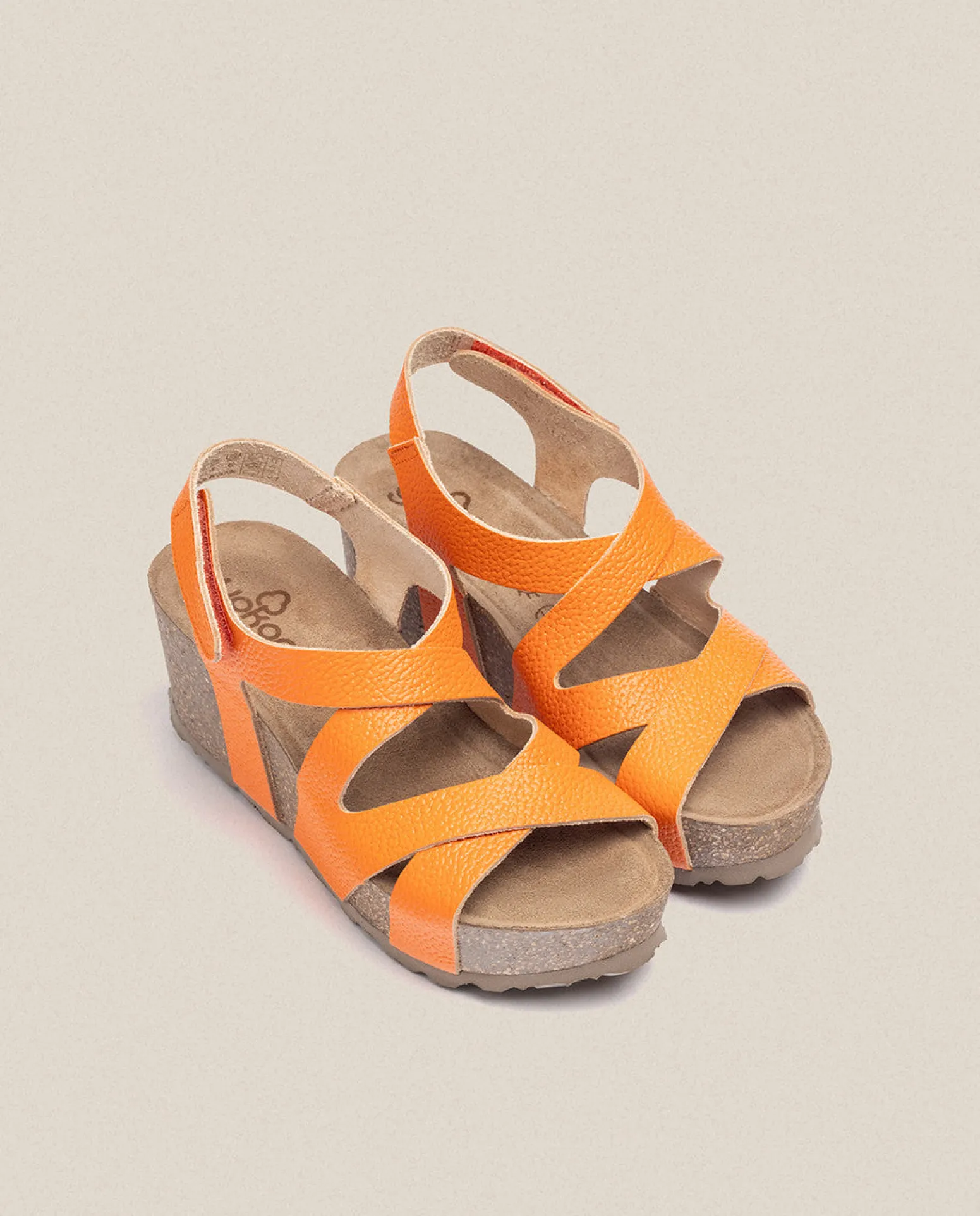Sandalia Cuña Bari 303 Naranja