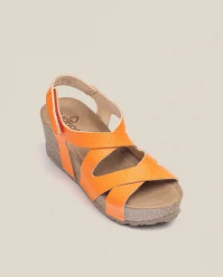 Sandalia Cuña Bari 303 Naranja