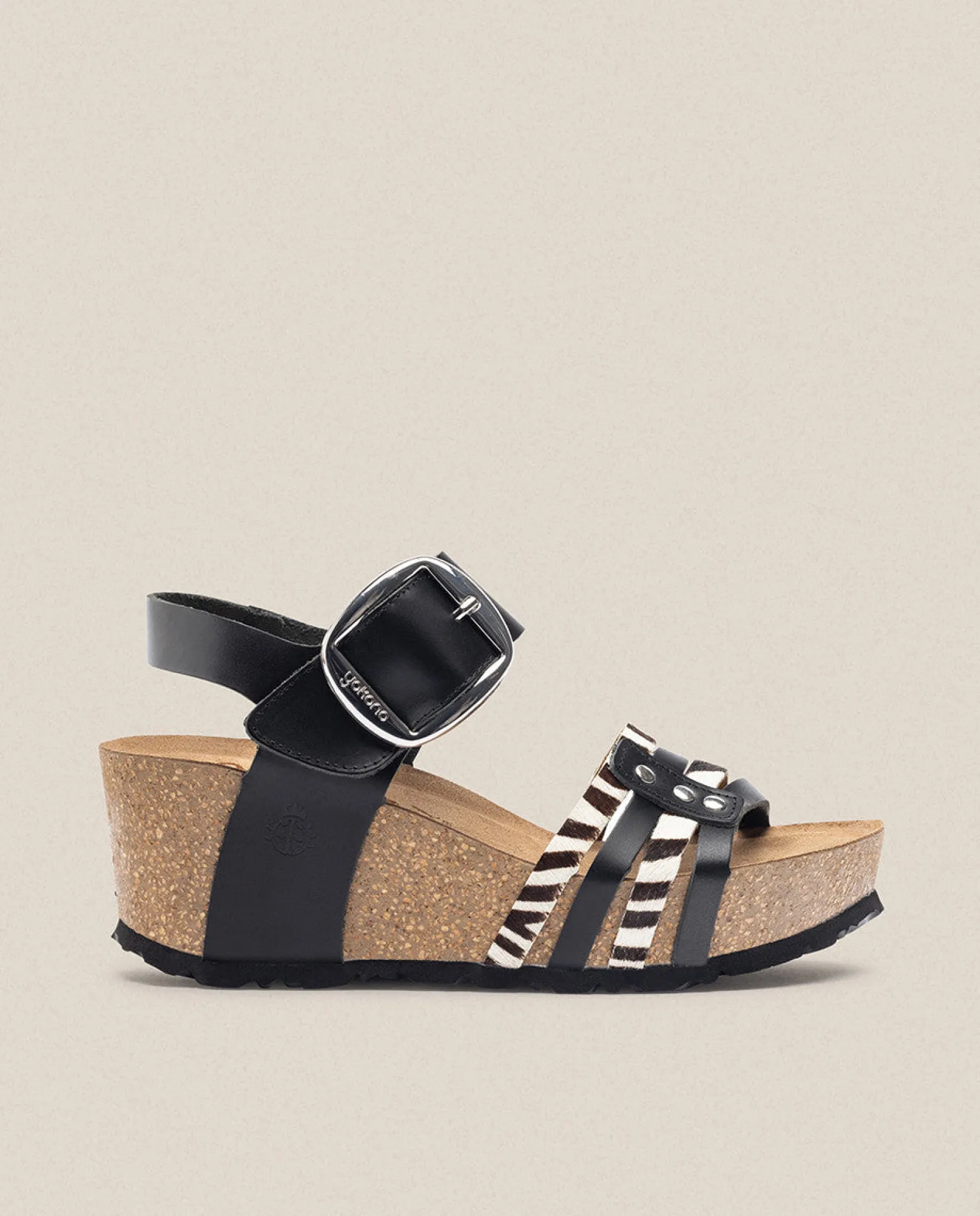 Sandalia Cuña Bari 304 Negro