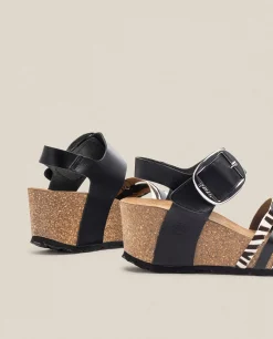Sandalia Cuña Bari 304 Negro