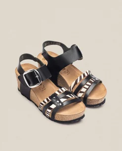 Sandalia Cuña Bari 304 Negro