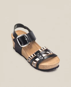 Sandalia Cuña Bari 304 Negro