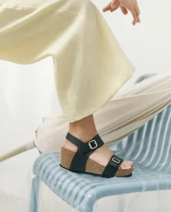 Sandalia Cuña Bari 301 Negro