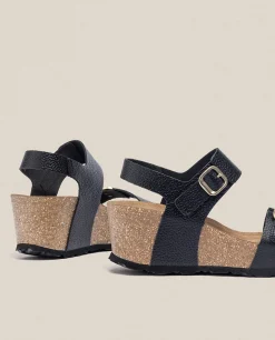 Sandalia Cuña Bari 301 Negro