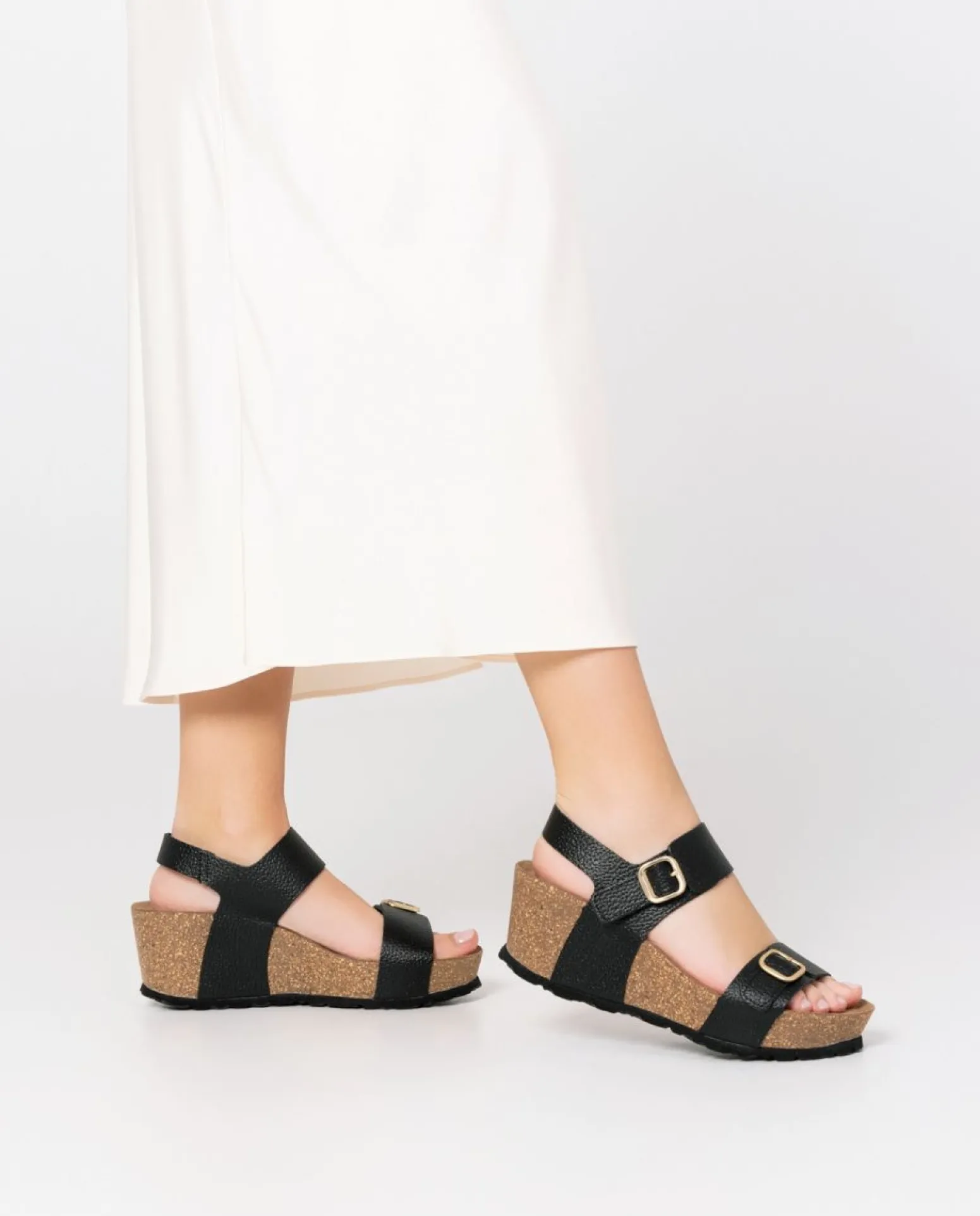 Sandalia Cuña Bari 301 Negro