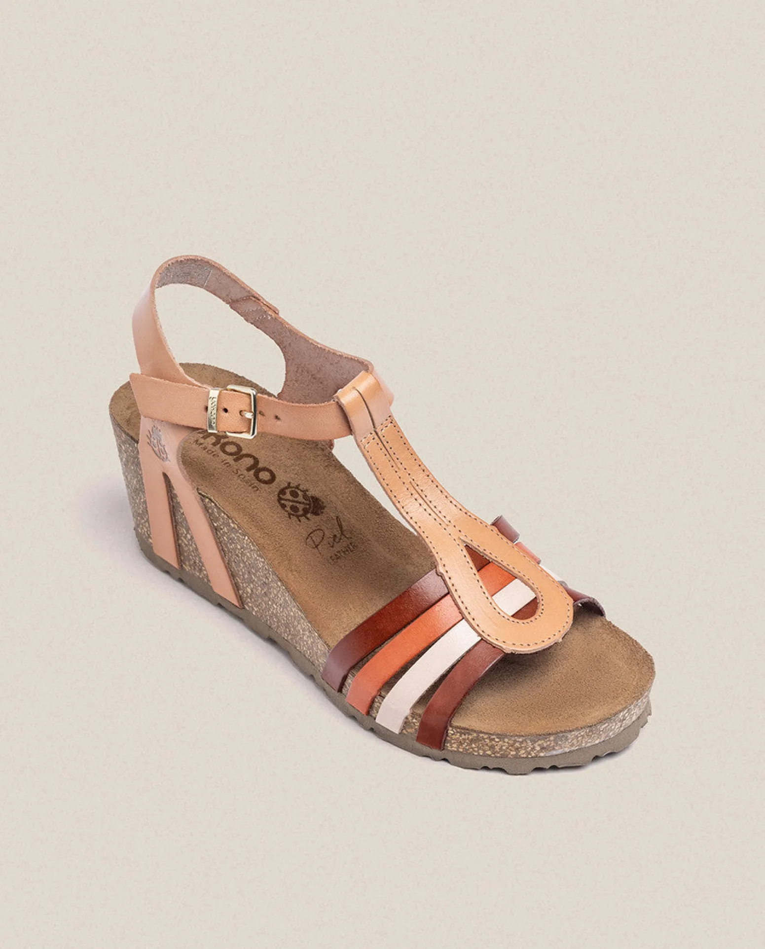 Sandalia Cuña Cadiz 301 Beige