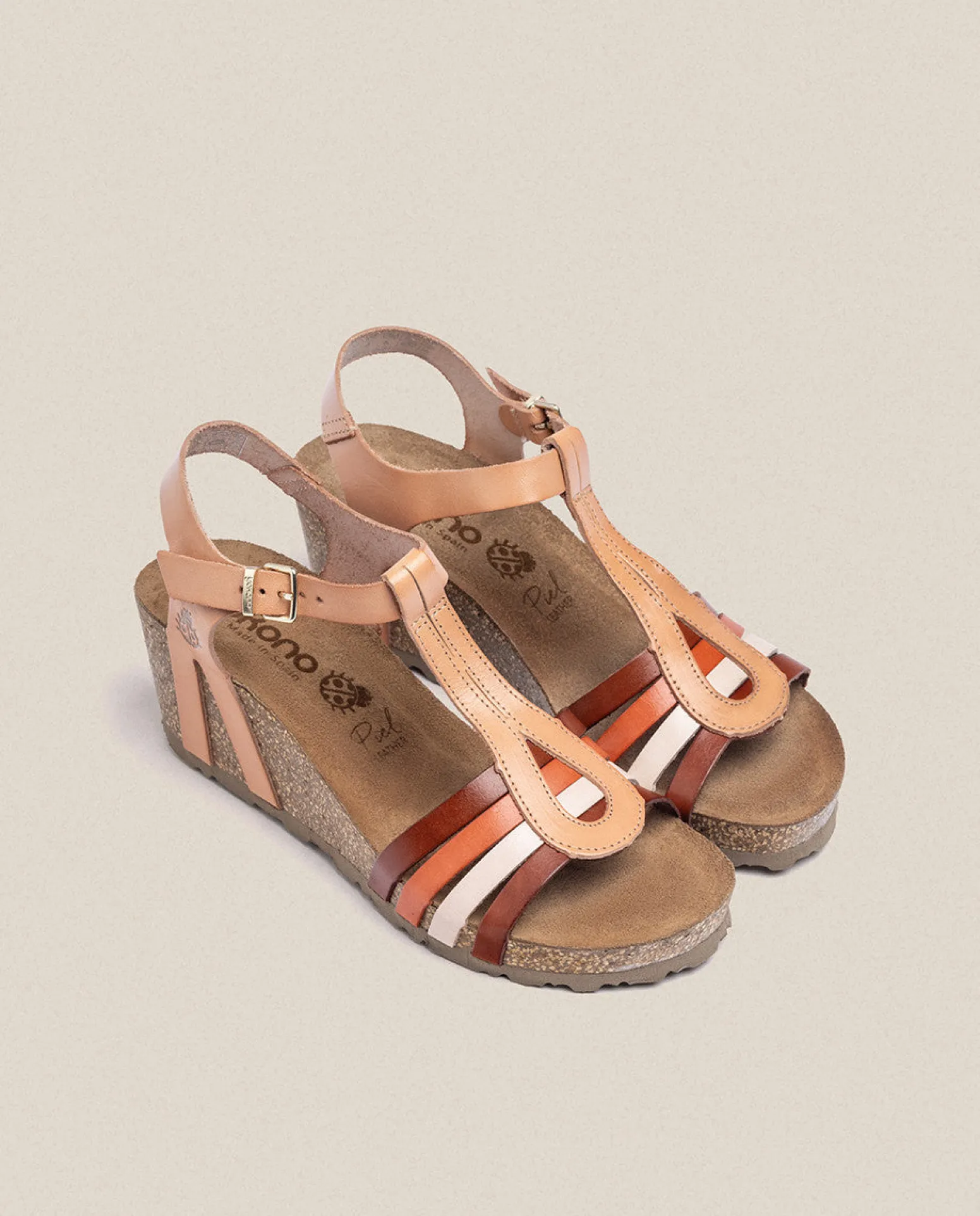 Sandalia Cuña Cadiz 301 Beige