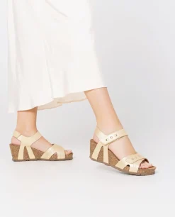 Sandalia Cuña Cadiz 303 Dorado