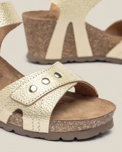 Sandalia Cuña Cadiz 303 Dorado
