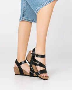 Sandalia Cuña Cadiz 302 Negro