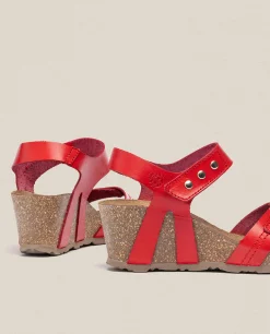 Sandalia Cuña Cadiz 303 Rojo