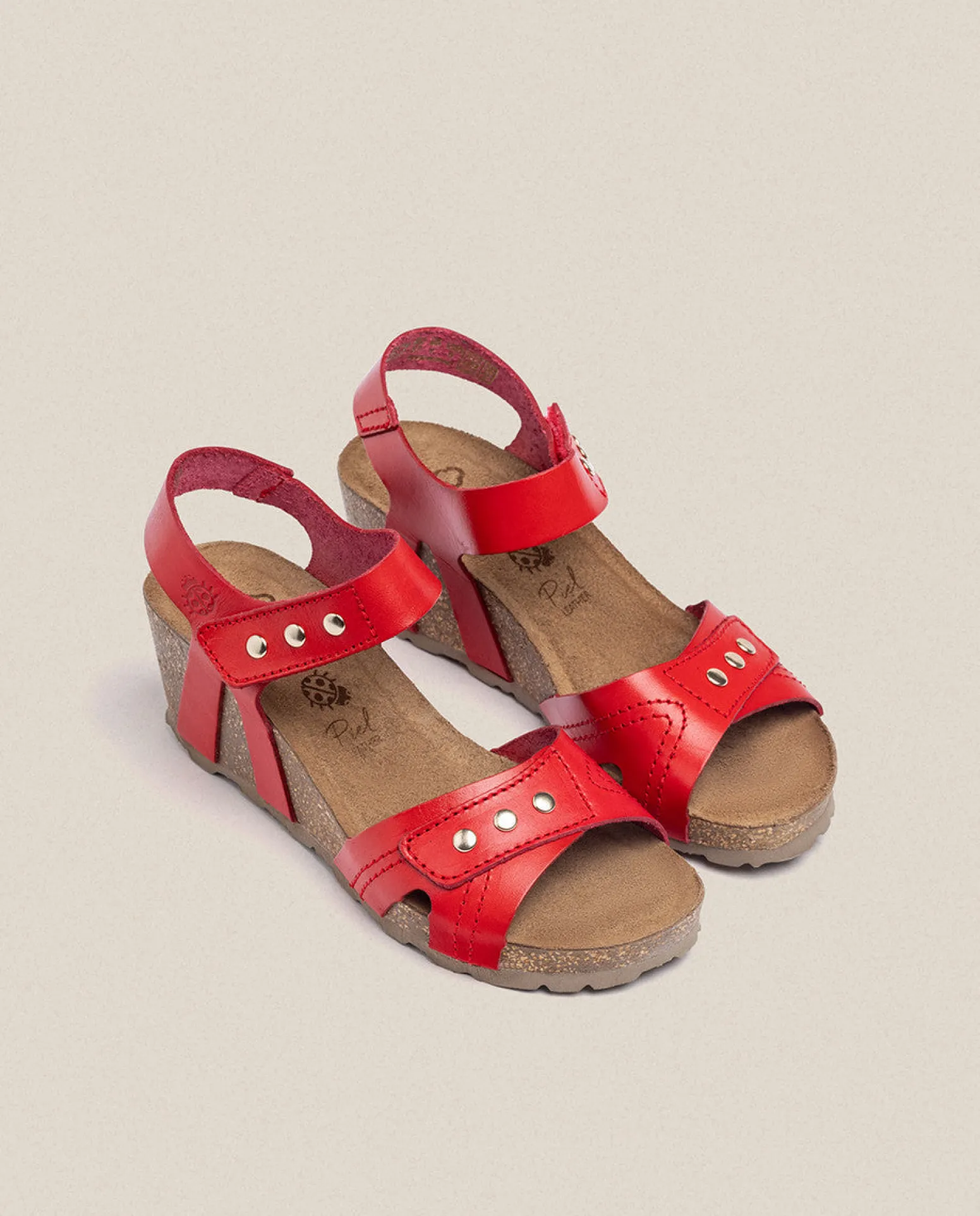 Sandalia Cuña Cadiz 303 Rojo