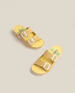 Sandalia De Plataforma West 003 Amarillo