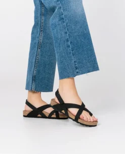 Sandalia Plana Jerba 718 Negro