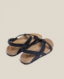 Sandalia Plana Jerba 718 Negro