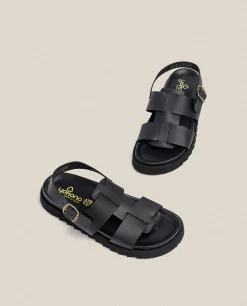 Sandalia Plana Man 002 Negro