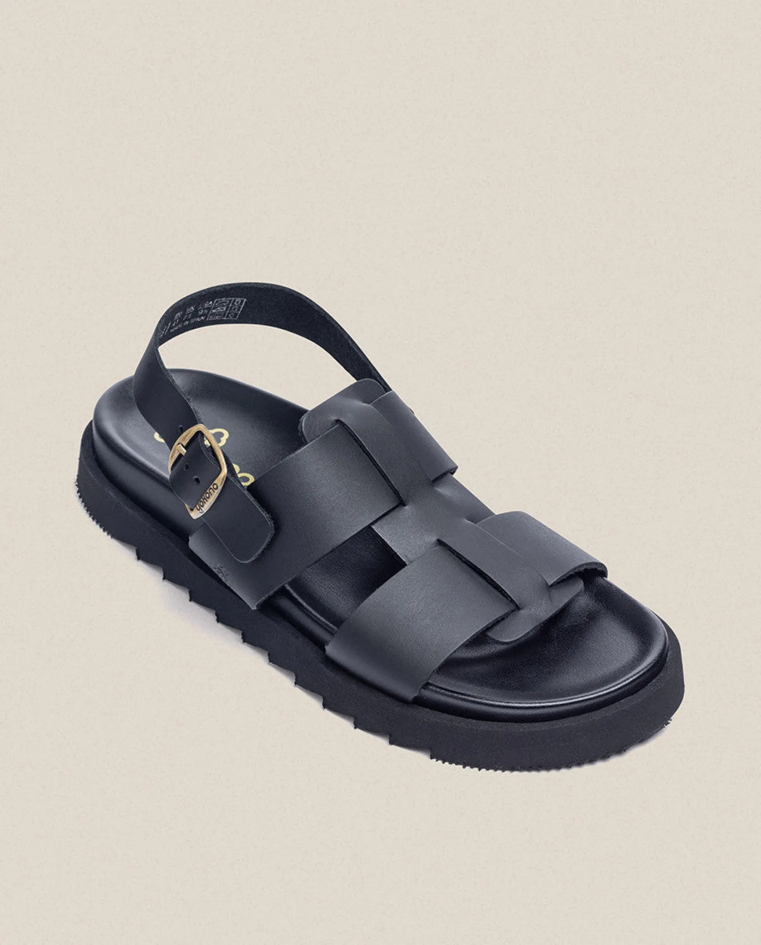 Sandalia Plana Man 002 Negro